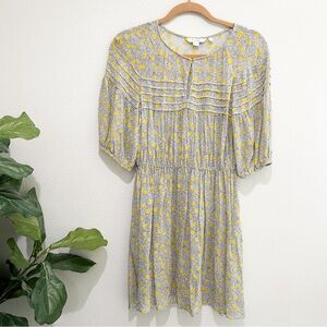 Boden pintuck mini summer dress size 4 yellow black